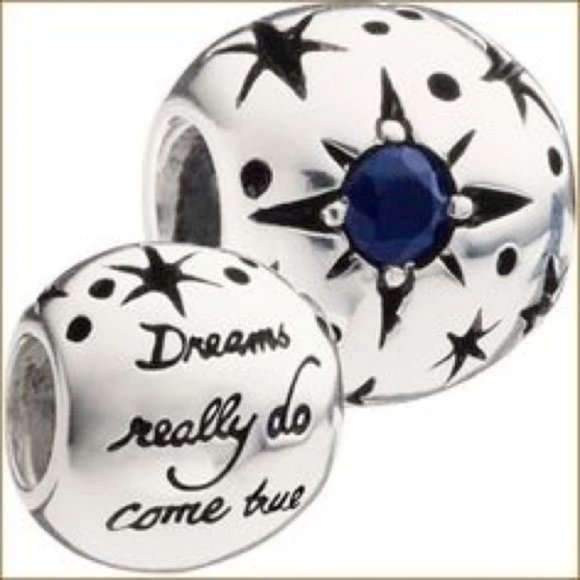 CHAMILIA DISNEY "DREAMS DO COME TRUE" SS/CRYSTAL CHARM - Picture 1 of 5
